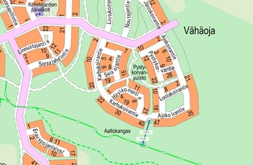 Sorastettu polku Karhukoirantieltä kuntopolulle