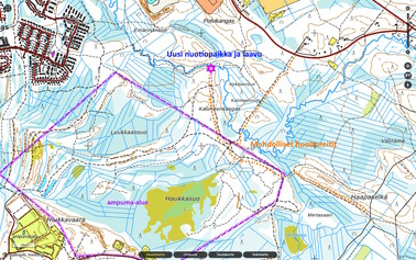 Kalimeenjoen-Hiukkavaaran uusi laavu ja nuotiopaikka