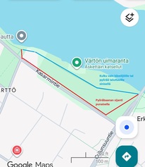 Muutoksia Värtön uimarannan kevyenliikenteenväylälle